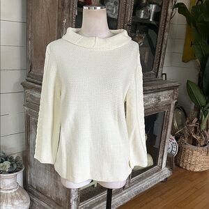 Hobbs London WARM IVORY CAMILLA COTTON SWEATER LARGE NEW